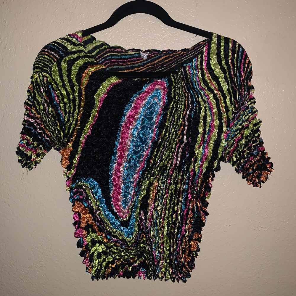 Vintage retro popcorn crop top